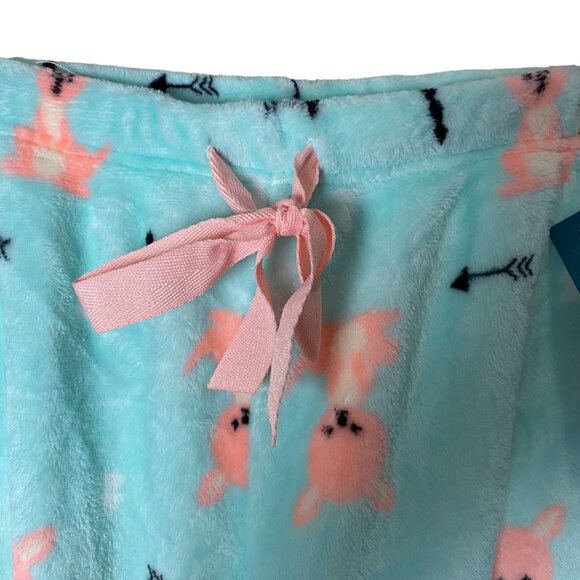 NEW Pugs Apparel Women Ultra Soft Fuzzy Blue Kangaroo Arrows PJ Pajama Pants LRG - Picture 4 of 6